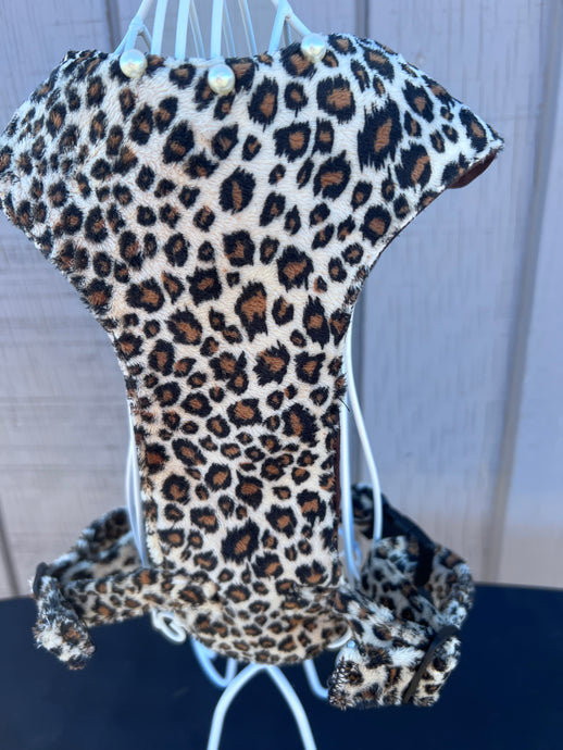 Medium Leopard print No Choke Dog Harness