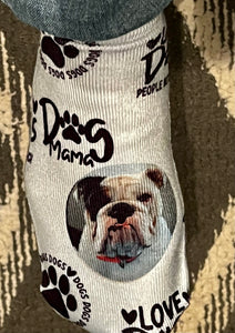 Custom dog face socks.