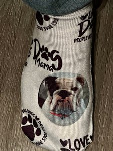 Custom dog face socks.