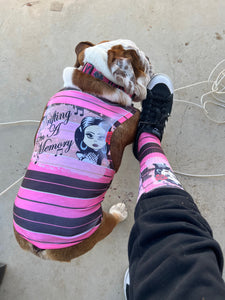 Brown and Pink striped pet shirt/ tank top