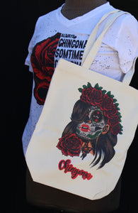 Calavera chingona tote bag