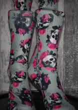 Pink Roses and Skulls Sports Socks