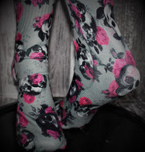 Pink Roses and Skulls Sports Socks