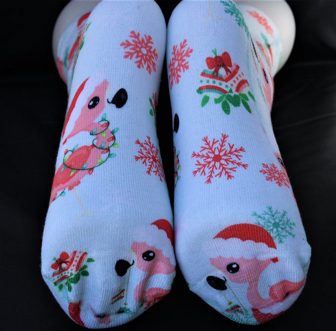 Pink Flamingos Christmas Socks