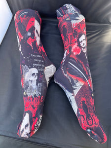 Edgar Allan Poe print knee high stockings/socks