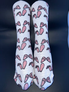 Bunny Ears print design on Polyester dress socks