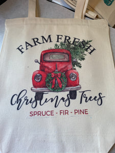 Farm fresh Christmas tote bags