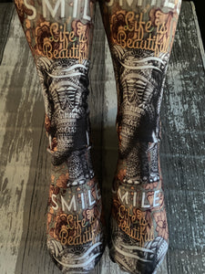 Smile life is beautiful custom socks