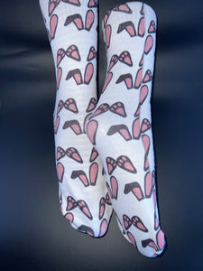 Bunny Ears print design on Polyester dress socks