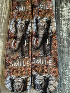 Smile life is beautiful custom socks