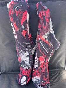 Edgar Allan Poe print knee high stockings/socks