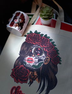 Calavera chingona tote bag