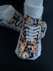 Faux shoe Doggies print no show socks