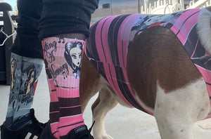 Pink and brown striped Sports socks